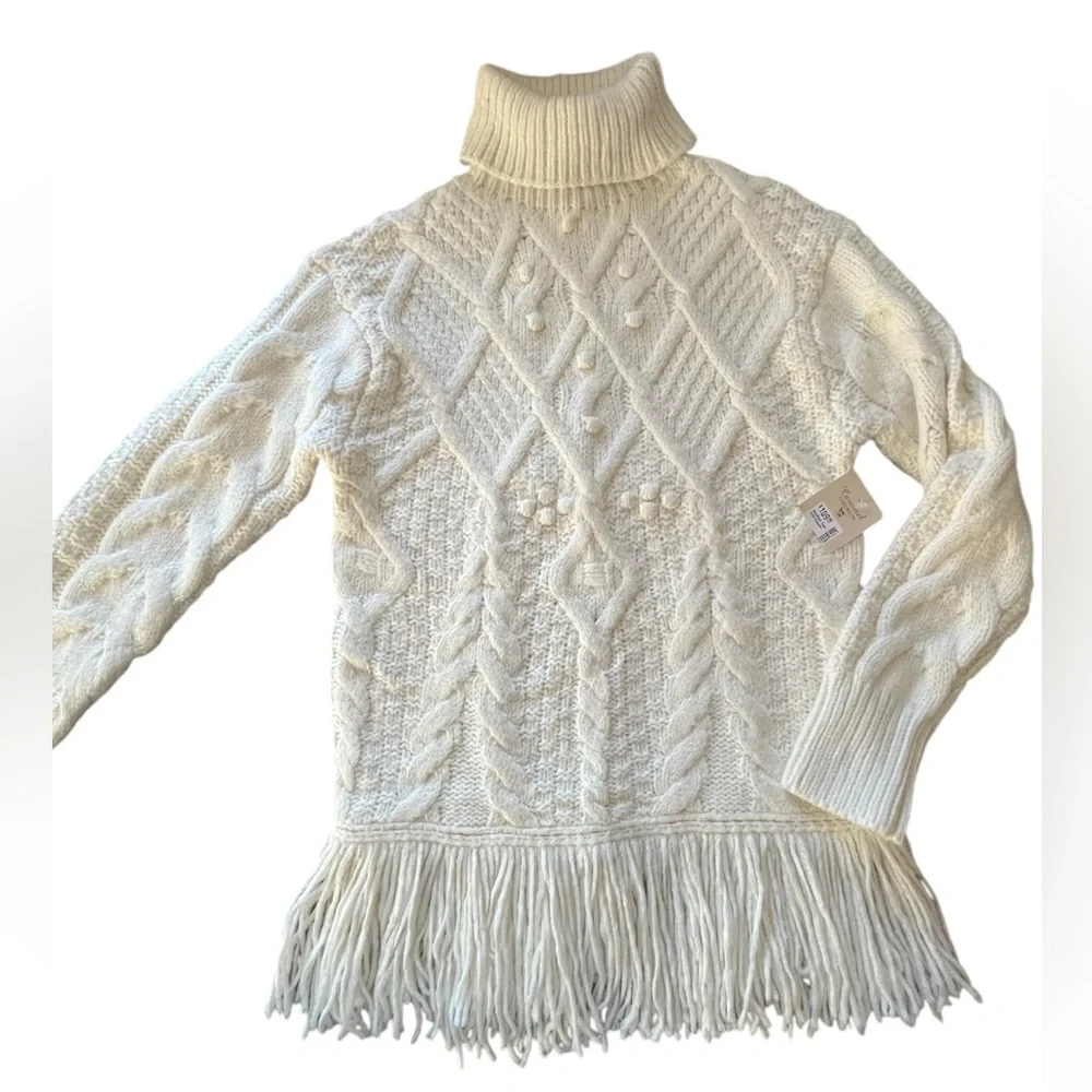 NWT Women’s Room 34 Dex/ Black Tape Cream Turtleneck Sweater in Size Medium. - Picture 8 of 13